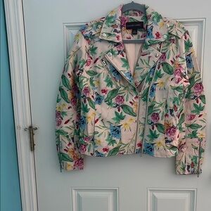 Colleen Lopez Floral Jacket with Pink and Green Accents